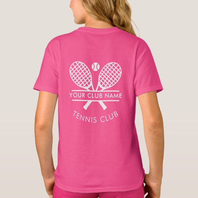 Logo des örtlichen Tennisklubs Teamname T-Shirt (Rückseite)
