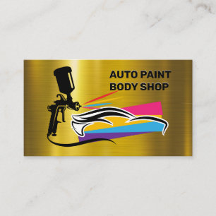 Logo des Paint Shop   Gold Metallic Visitenkarte