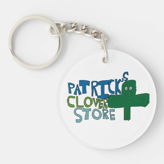 Logo des Patrick's Clover Store Schlüsselanhänger (Vorderseite)