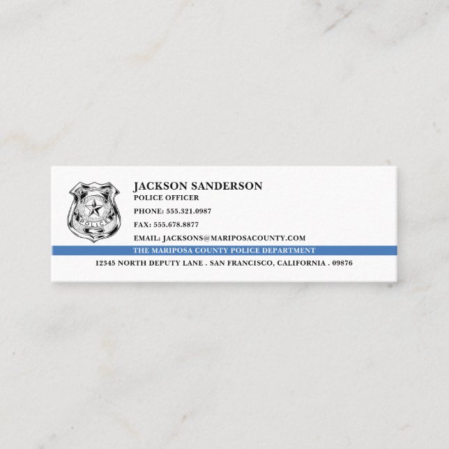 Logo des Polizeichefs der Abteilung Rechtsdurchset Mini Visitenkarte (Vorderseite)