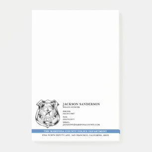 Logo des Polizeichefs der Abteilung Rechtsdurchset Post-it Klebezettel