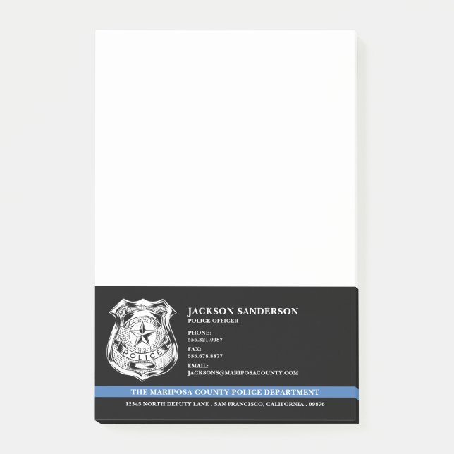 Logo des Polizeichefs der Abteilung Rechtsdurchset Post-it Klebezettel (Vorderseite)