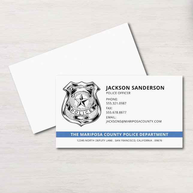 Logo des Polizeichefs der Abteilung Rechtsdurchset Visitenkarte (Police Officer Department Law Enforcement Logo Business Card)