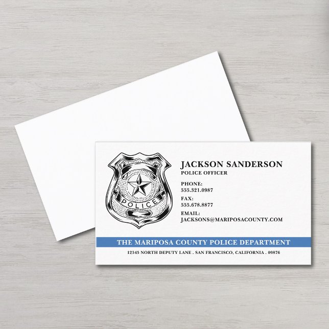 Logo des Polizeichefs der Abteilung Rechtsdurchset Visitenkarte (Police Officer Department Law Enforcement Logo Business Card)