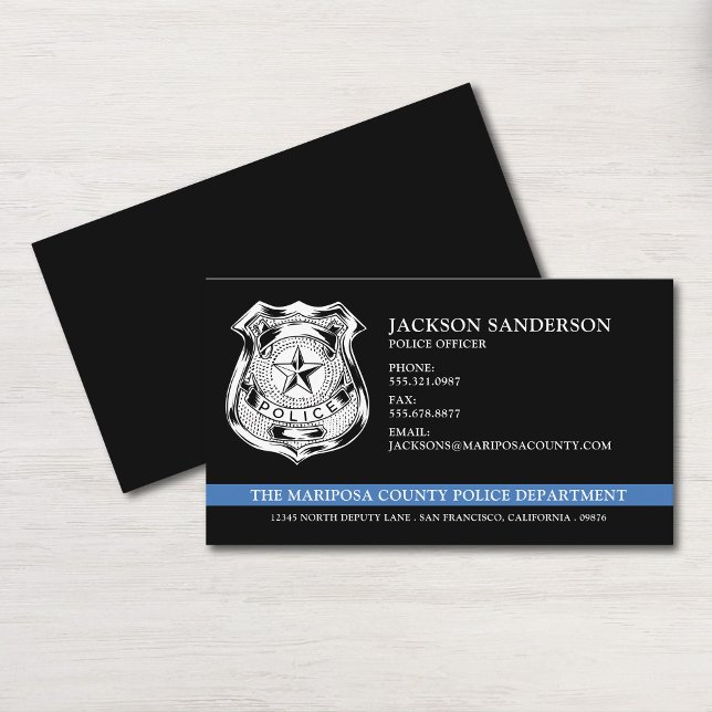 Logo des Polizeichefs der Abteilung Rechtsdurchset Visitenkarte (Police Officer Department Law Enforcement Logo Business Card)