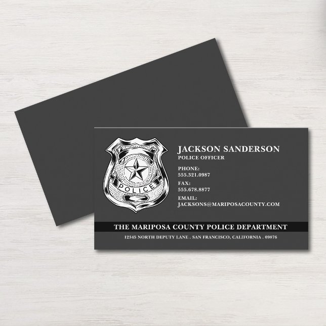 Logo des Polizeichefs der Abteilung Rechtsdurchset Visitenkarte (Police Officer Department Law Enforcement Logo Business Card)