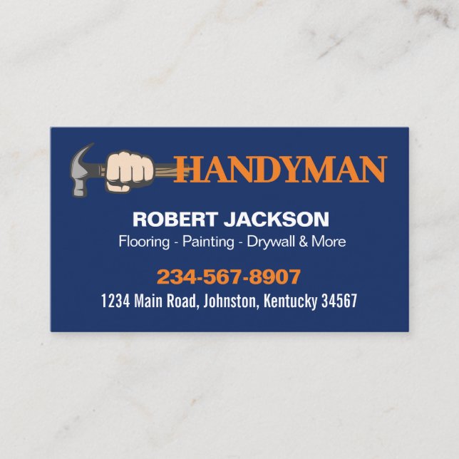 Logo des professionellen Handwerker-Reparaturservi Visitenkarte (Vorderseite)