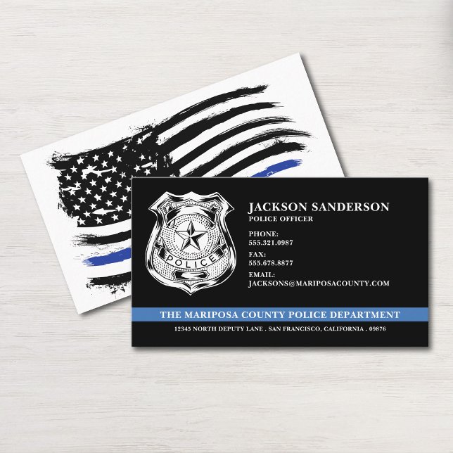 Logo des Referenten für Rechtsdurchsetzung der Pol Visitenkarte (Police Department Law Enforcement Officer Logo Business Card)