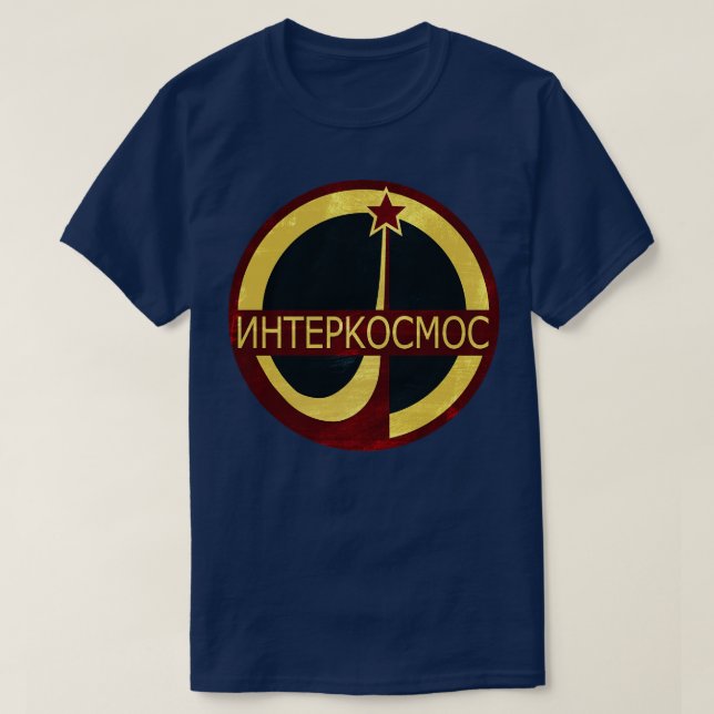 Logo des russischen Raumfahrtprogramms Interkosmos T-Shirt (Design vorne)