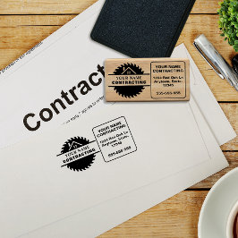 Logo des Rustic Wood Tone Contractor Gummistempel