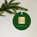 Logo des Unternehmens Emerald Green Ornament Aus Metall<br><div class="desc">Ein klassischer smaragdgrüner Hintergrund. Personalisieren und fügen Sie Ihr Unternehmen,  Firmenlogo und einen Text. Wenn Sie die Datei ohne Text gewollt haben,  löschen Sie sie mit der Backspace-Taste.</div>