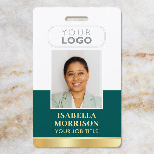 Logo des Unternehmens mit Namen des Mitarbeiters G Ausweis