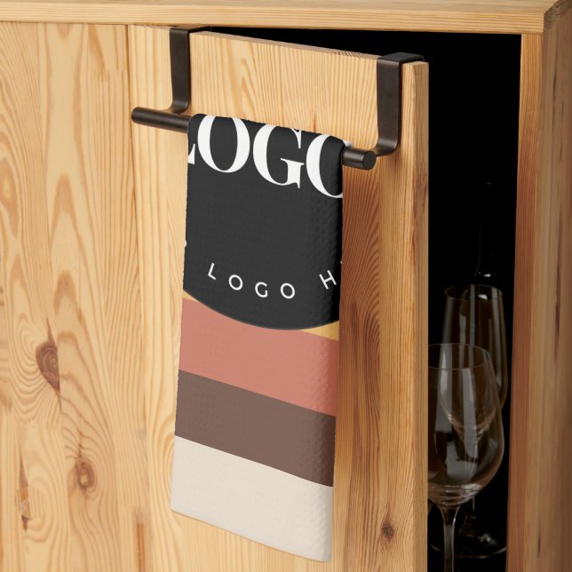 Logo des Unternehmens Retro Stripes - Willkommen 6 Geschirrtuch (Drittel gefaltet)