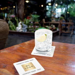 Logo des Unternehmens Slogan Markenfarbe Rechteckiger Pappuntersetzer