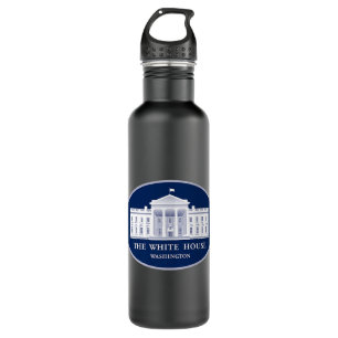 Logo des White House Washington DC Edelstahlflasche