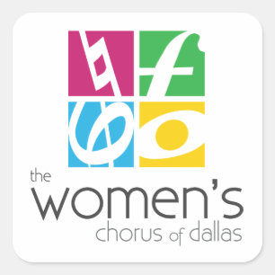 Logo des Women's Chorus of Dallas Quadratischer Aufkleber
