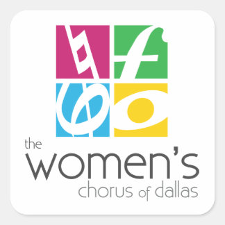 Logo des Women's Chorus of Dallas Quadratischer Aufkleber