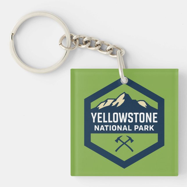 Logo des Yellowstone Nationalpark-Abzeichens Schlüsselanhänger (Vorderseite)