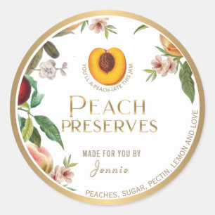 Logo Design Elegante Peach behält Label bei Runder Aufkleber