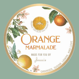 Logo Design Elegantes Orange-Marmalade-Label Runder Aufkleber