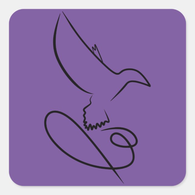 Logo-Design-Falken-Vektor Quadratischer Aufkleber (Vorderseite)