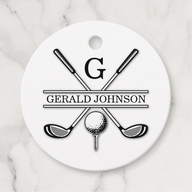 Logo-Design für benutzerdefinierte Golf-Monogram-M Geschenkanhänger (Vorderseite)