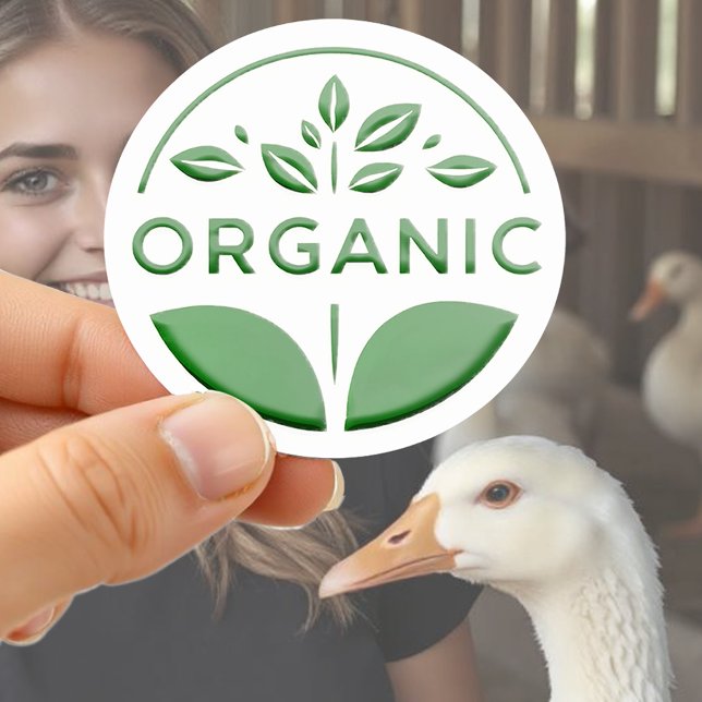 Logo-Design für Bio Lebensmittel mit Embossform Runder Aufkleber (Von Creator hochgeladen)