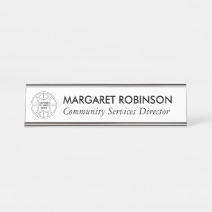 LOGO-DESK-NAMEN-PLATTE DES personalisierten UNTERN Schreibtischnamensplakette
