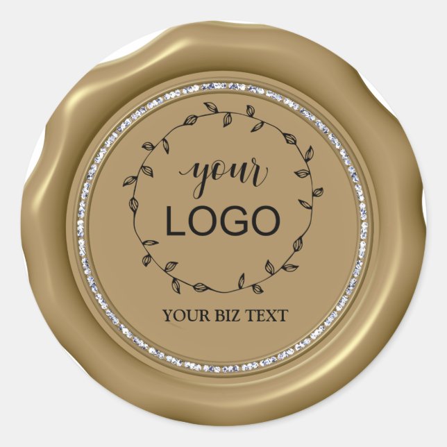 *~* LOGO Diamond Circle GOLD Wax Siegel Stickers (Vorderseite)