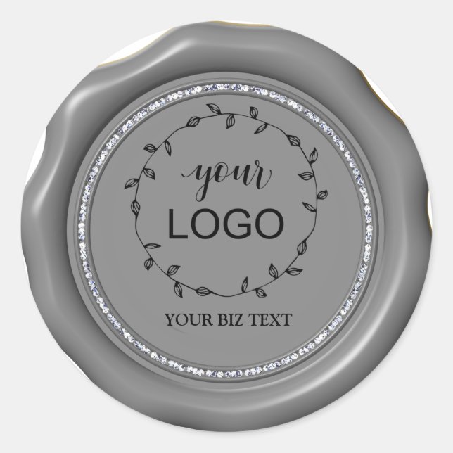 *~* LOGO Diamond Circle SILVER Wax Siegel Stickers (Vorderseite)