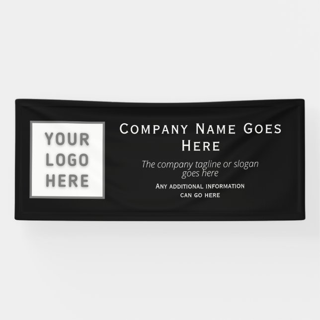 Logo DIY Horizontal Black Template Business Banner (Horizontal)