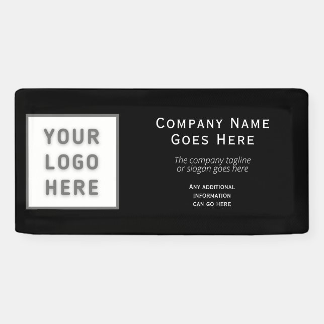 Logo DIY Horizontal Black Template Business Klein Banner (Horizontal)
