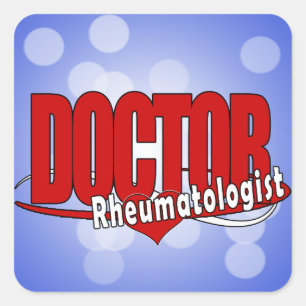 LOGO DOCTOR Rheumatologe Quadratischer Aufkleber