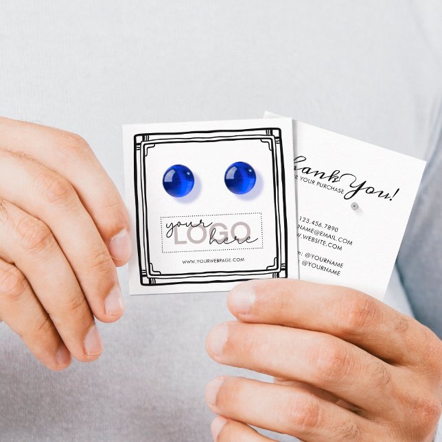 Logo Doodle Stud Earring Square Card 06 Small Pack Telefonnummerkarte (Von Creator hochgeladen)