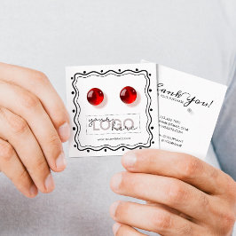 Logo Doodle Stud Ohrringe Square Card 04 Pack 25 Telefonnummerkarte