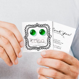 Logo Doodle Stud Ohrringe Square Card 07 Pack 25 Telefonnummerkarte