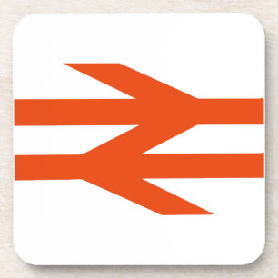 Logo Doppelter Pfeil der British Rail Getränkeuntersetzer