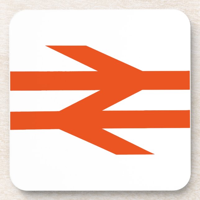 Logo Doppelter Pfeil der British Rail Getränkeuntersetzer (Vorderseite)
