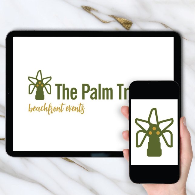 Logo Download Coconut Palm Tree Tropical Brand Einladung (Von Creator hochgeladen)