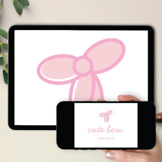 Logo Download Cute Bow | Mode- & Schönheitsmarke Einladung