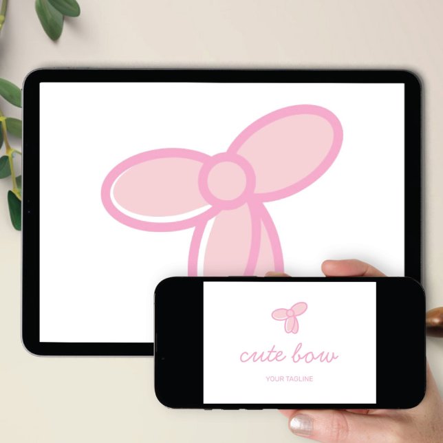 Logo Download Cute Bow | Mode- & Schönheitsmarke Einladung (Von Creator hochgeladen)