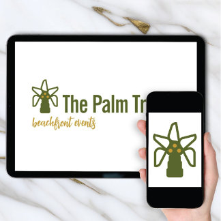 Logo Download Kokospalme Tropische Marke Einladung