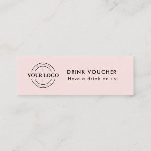 Logo-Drink-Ticket für Firmenveranstaltungen Mini Visitenkarte