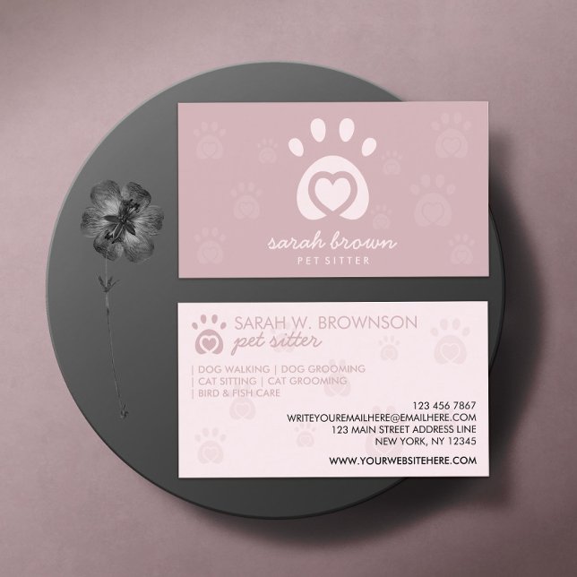 Logo-Druck-Begleiterin für den Hundewalker Katze-S Visitenkarte (Von Creator hochgeladen)