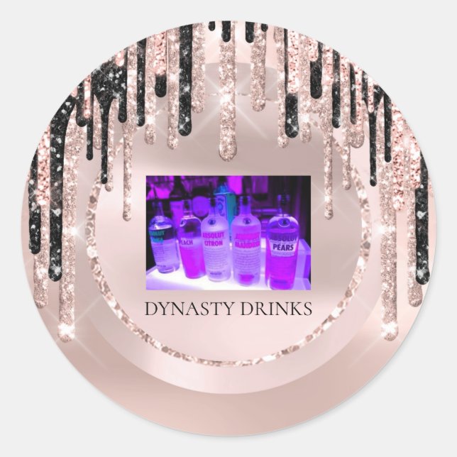 Logo Dynastie Drinks Veranstaltung Lux Tropfens Ro Runder Aufkleber (Vorderseite)