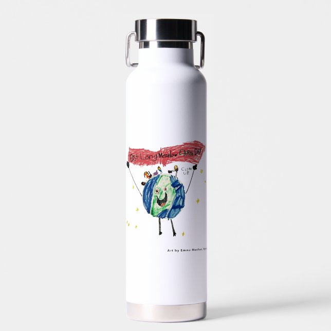 Logo "East Longmeadow Earth Day Water Bottle 2023" Trinkflasche (Vorne)