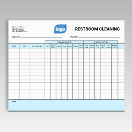 Logo Editable Office Restroom Cleaning Log Notepad Notizblock