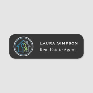 Logo einer professionellen Immobilienfirma Mitarbe Namensschild