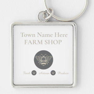 Logo eines Artisan Farm Shops oder eines Bauernmar Schlüsselanhänger