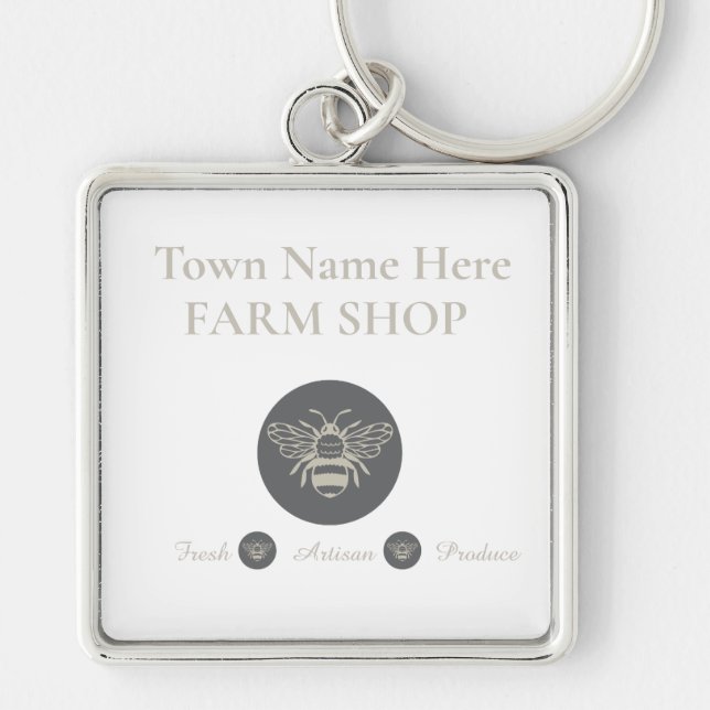 Logo eines Artisan Farm Shops oder eines Bauernmar Schlüsselanhänger (Vorne)